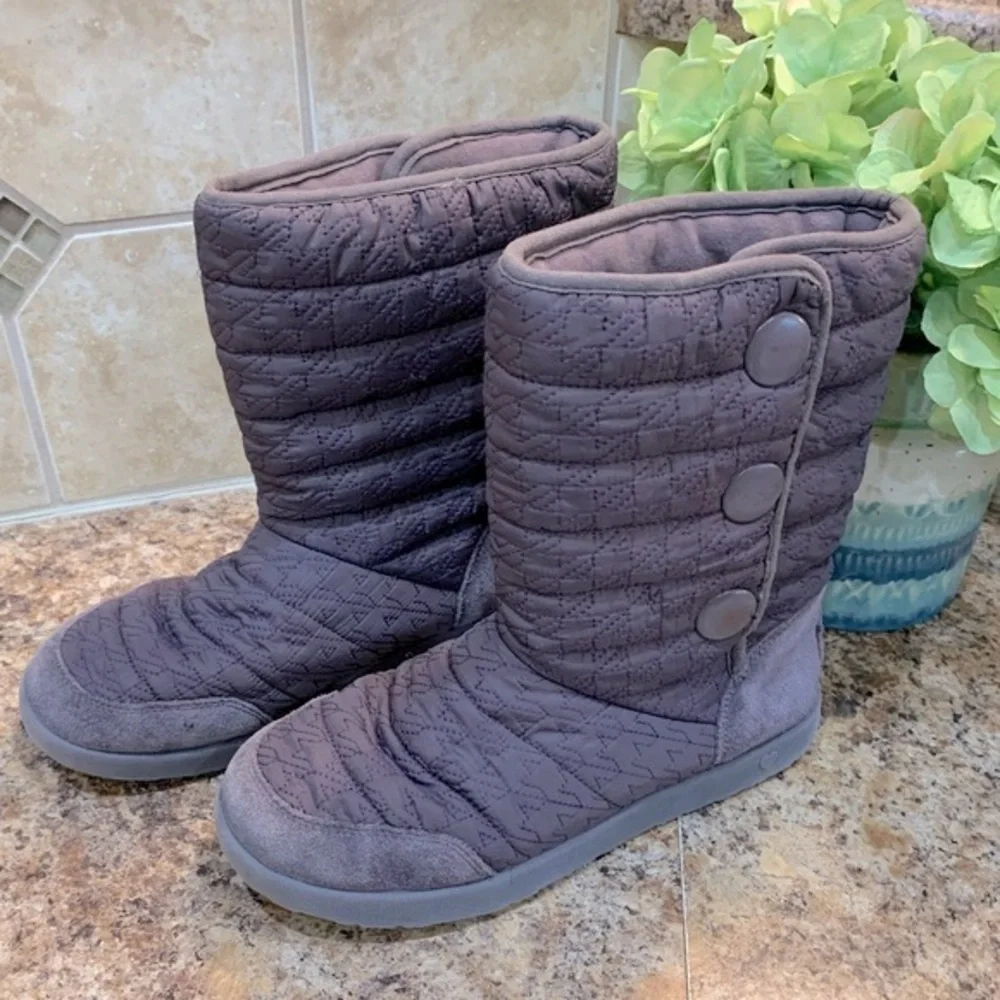Ugg Nightshade Houndstooth Quilted Puffy Boots Size 6